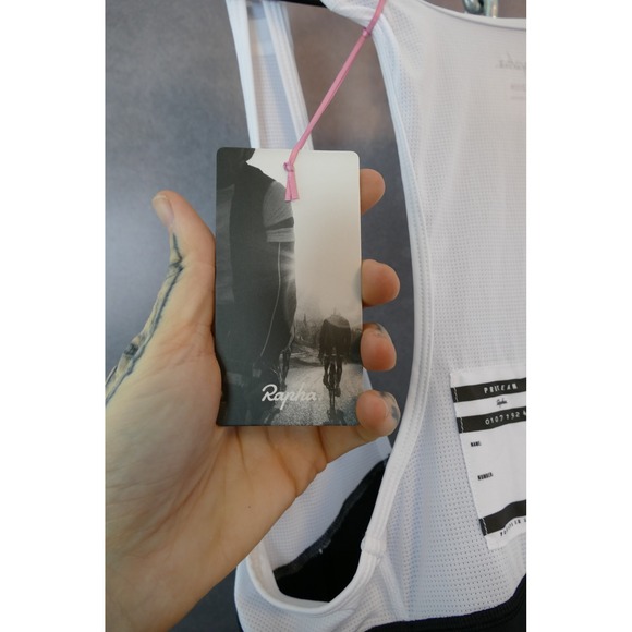 NWT Rapha Pro Team Training Bib Shorts Black White Mens Medium Cycling Apparel - Picture 12 of 12